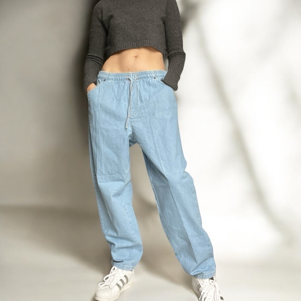Bobby Brooks 80s Relaxed Jeans Sun Washed Pullon Cotton Baggy Mom Jeans M